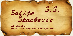 Sofija Spasković vizit kartica